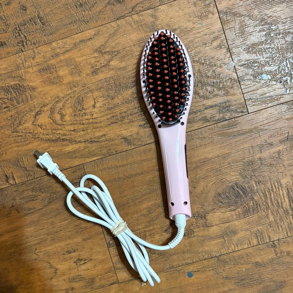 THERMO BRUSH Electric Hair Straightener Fast Ceramic Straighten & Blow pink